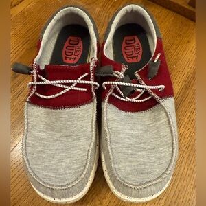 Hey Dude Wendy Gray and Red Shoes size 8